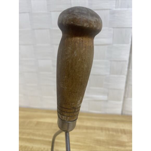 Vintage Wood Handle Stainless Steel Primitive Potato Masher Kitchen Utensil 9.5” - Picture 6 of 7